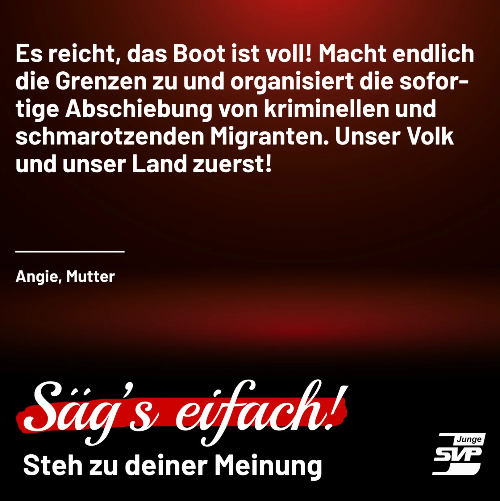 Instagram-Post der JSVP Schweiz
