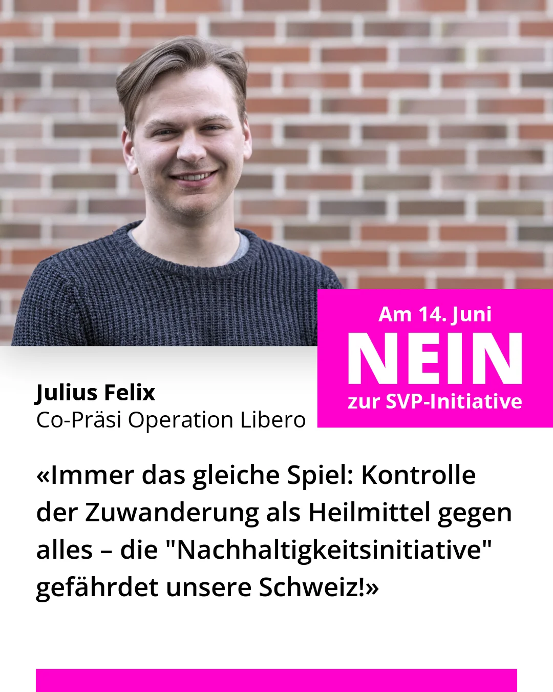 Nein zur SVP-Initiative am 14. Juni