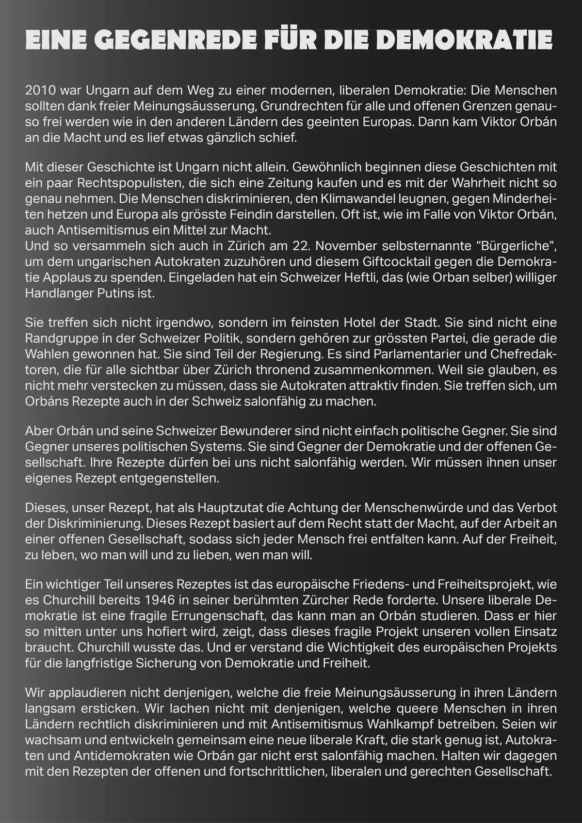Gegenrede orban für demokratie
