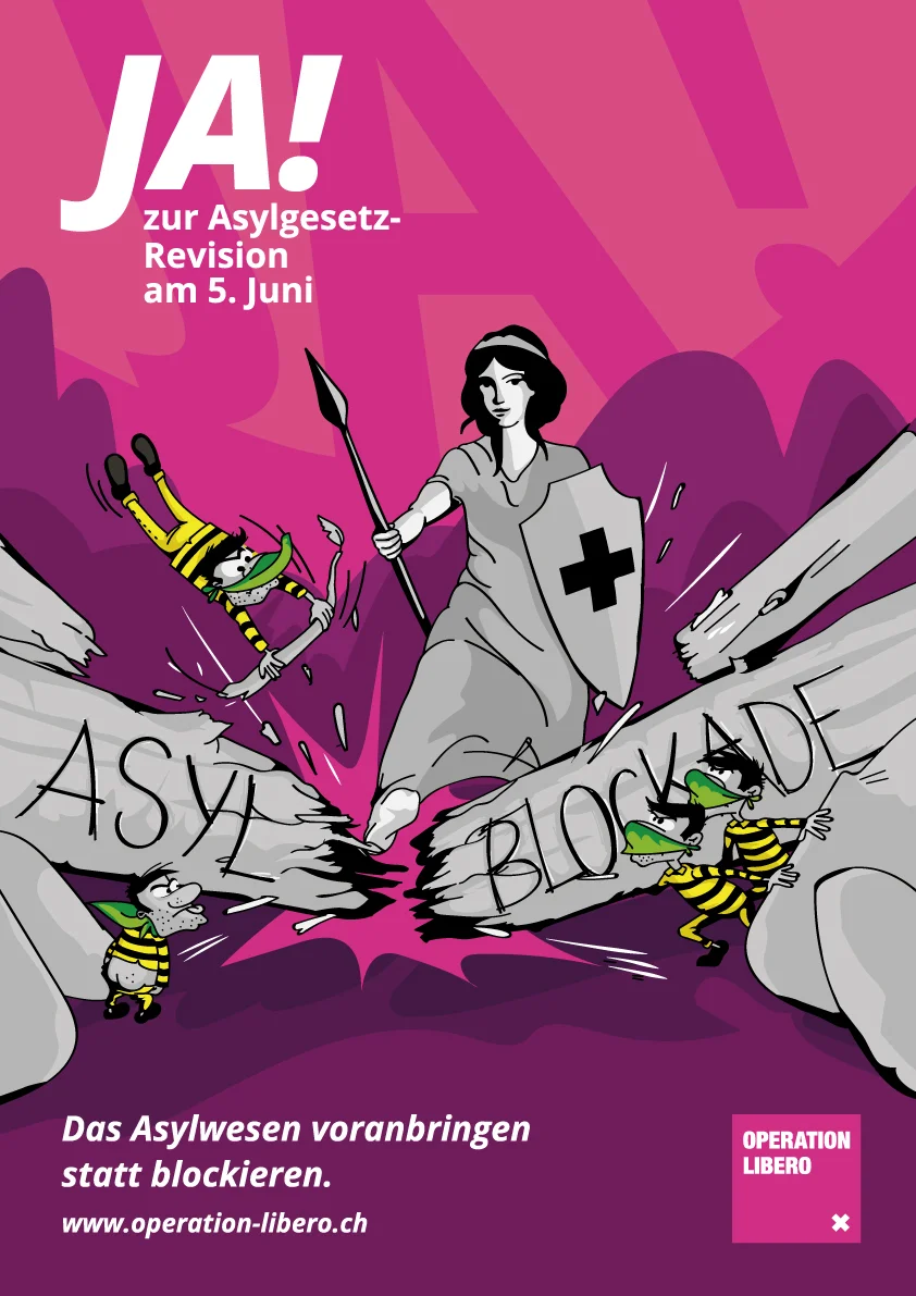 Asylgesetz-Revision Plakat
