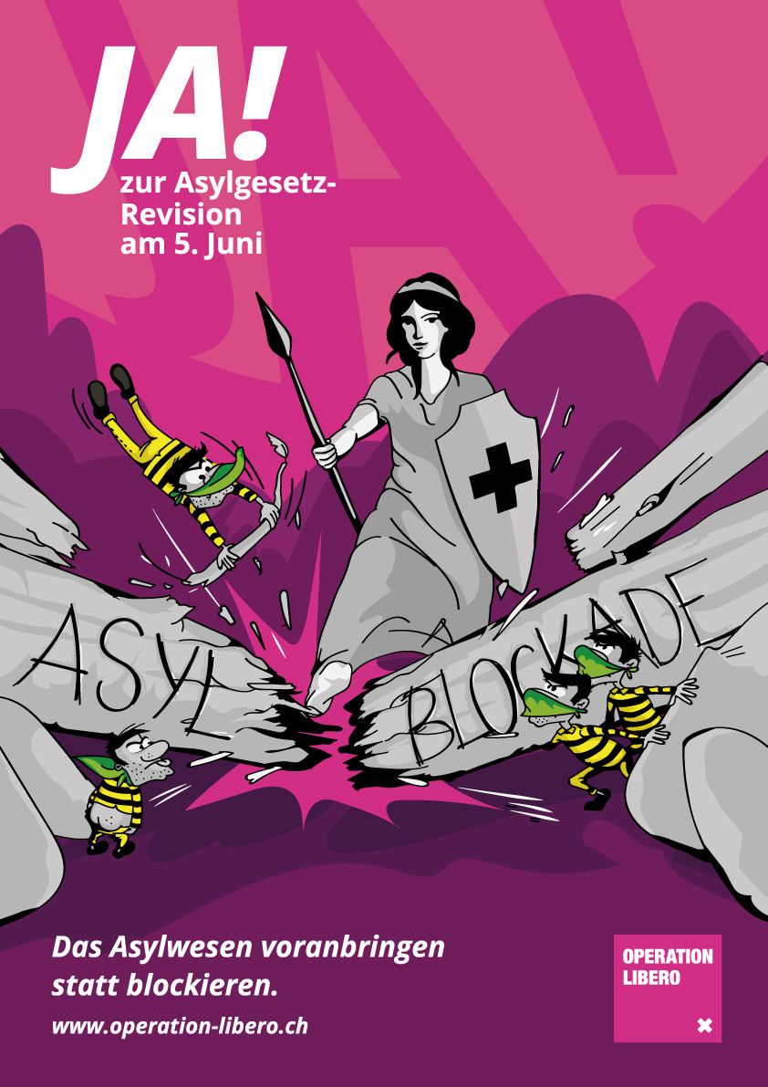 Asylgesetz-Revision Plakat