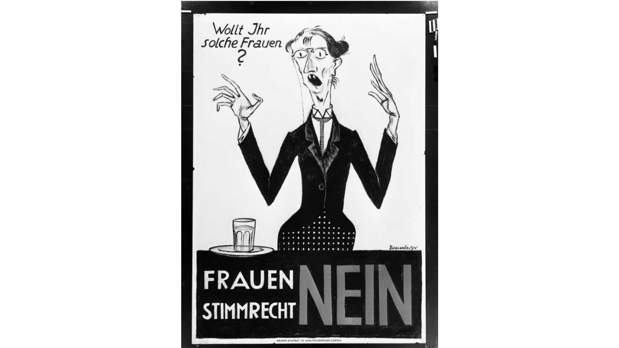 Ein Plakat gegen das Frauenstimmrecht aus dem Jahr 1920