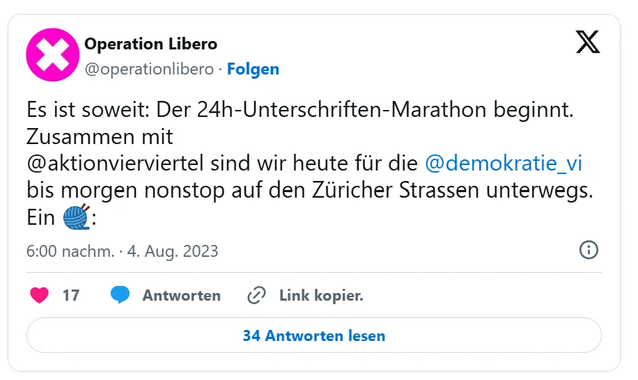 X-Post Sammelstart Demokratie-Initiative