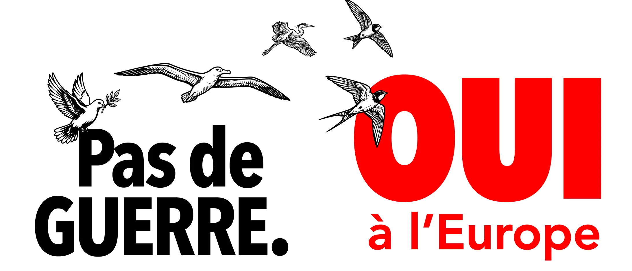 Pas de guerre. Oui à l'Europe.