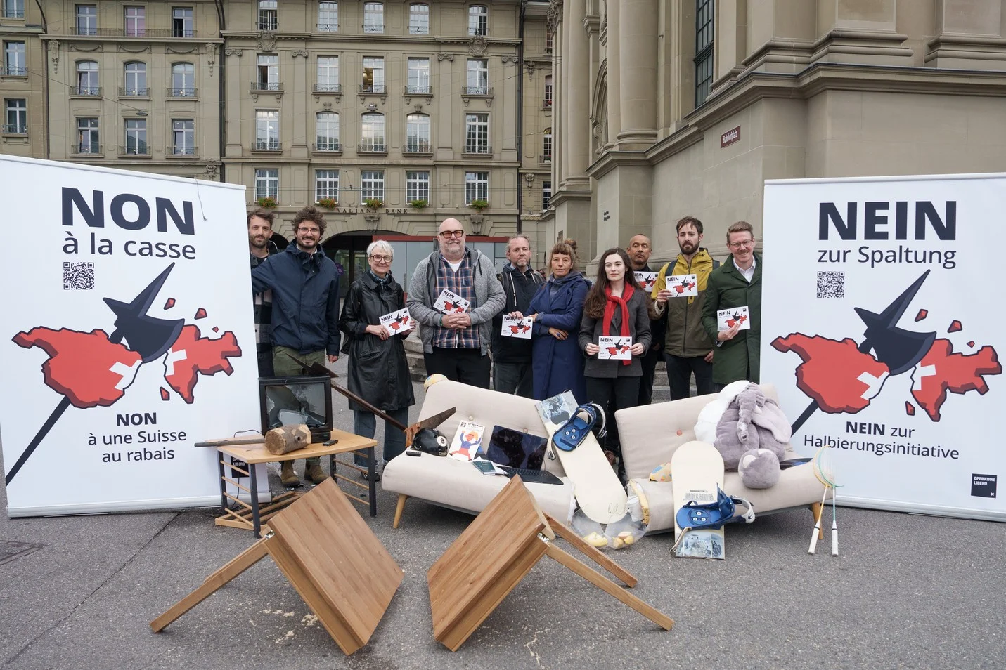Nein zur Halbierungsinitiative, Aktion an Bahnhof Bern