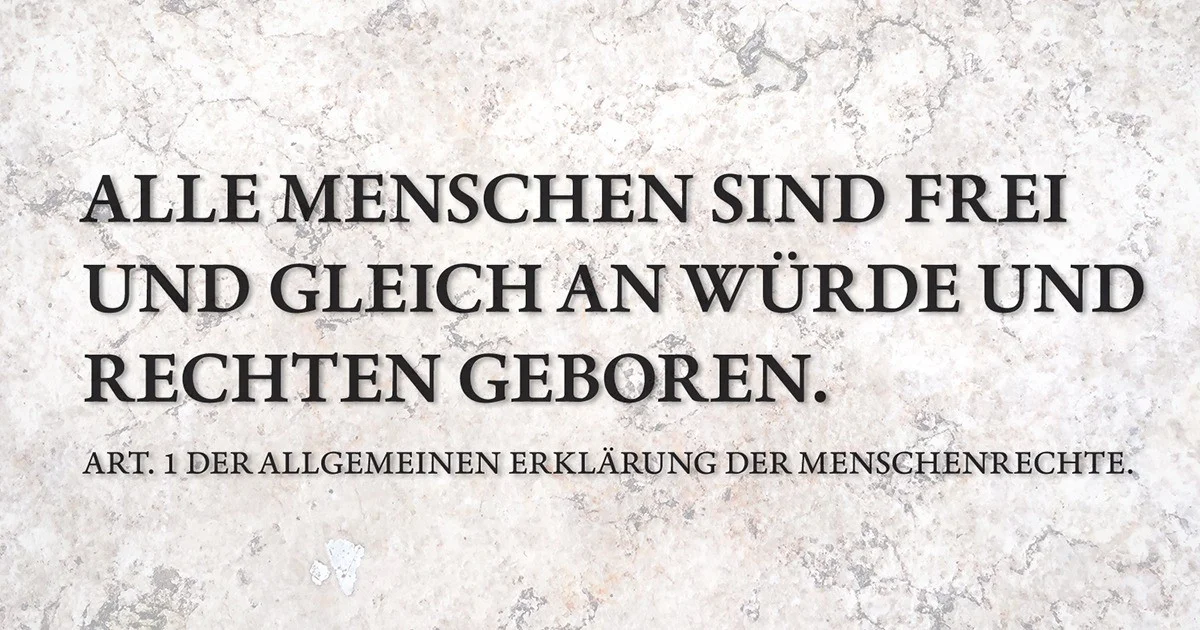 Alle Menschen sind frei und gleich an Würde und Rechten geboren.