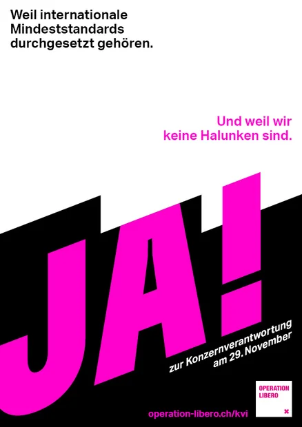 Plakate Konzernverantwortungsinitiative (KVI)