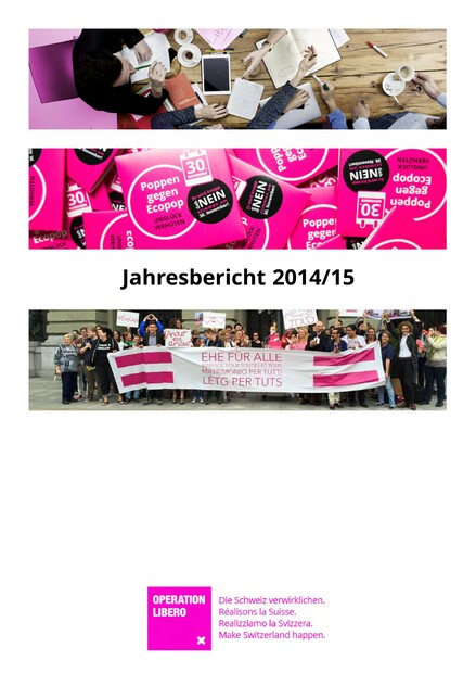 Jahresbericht 2014/2015 Operation Libero