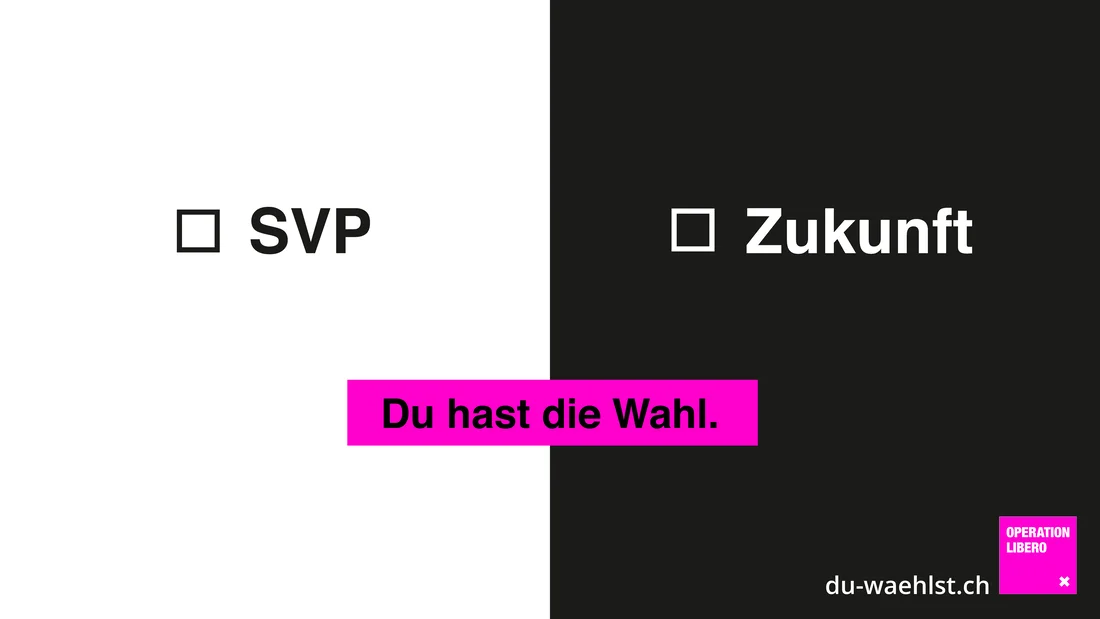 Wahlkampagne Operation Libero SVP Zukunft