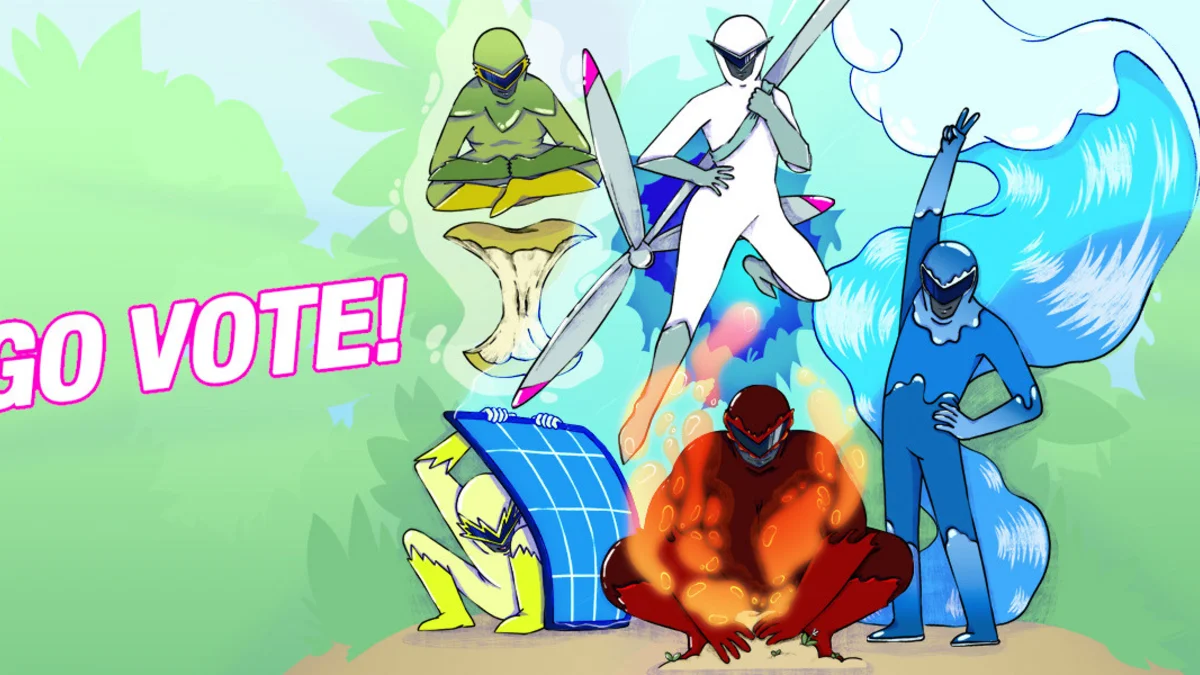 klimagesetz go go vote powerranger 2 banner