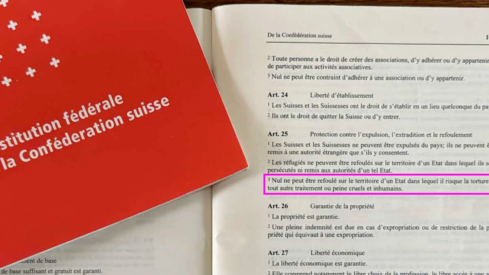 L'initiative de l'UDC “pour la protection des frontières” viole le droit international impératif