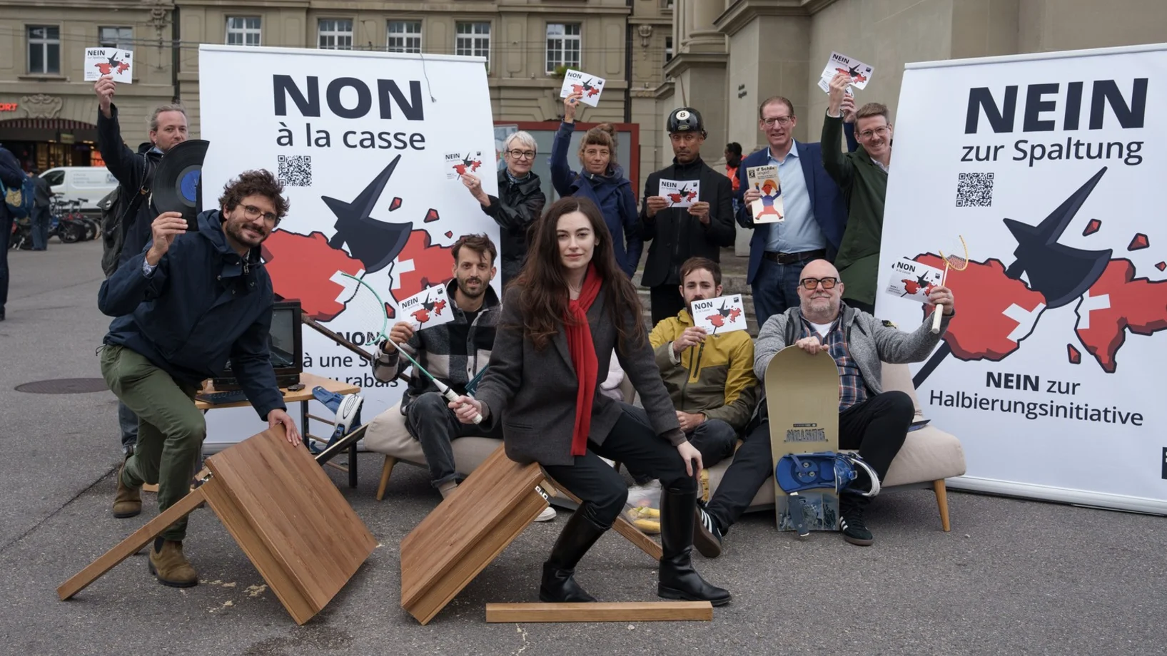 Nein zur Halbierungsinitiative, Aktion an Bahnhof Bern